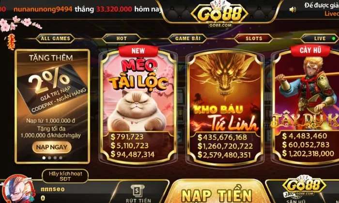 Go88 đã khẳng định vị thế trong làng game online