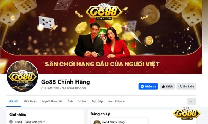 Theo dõi trang Fanpage chính thức của Go88 để cập nhật những thông tin mới nhất